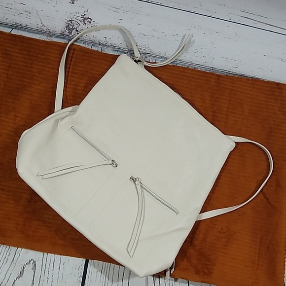 Gianni Chiarini 100% White/Ivory Pebbled Leather Backpack Purse main image 8